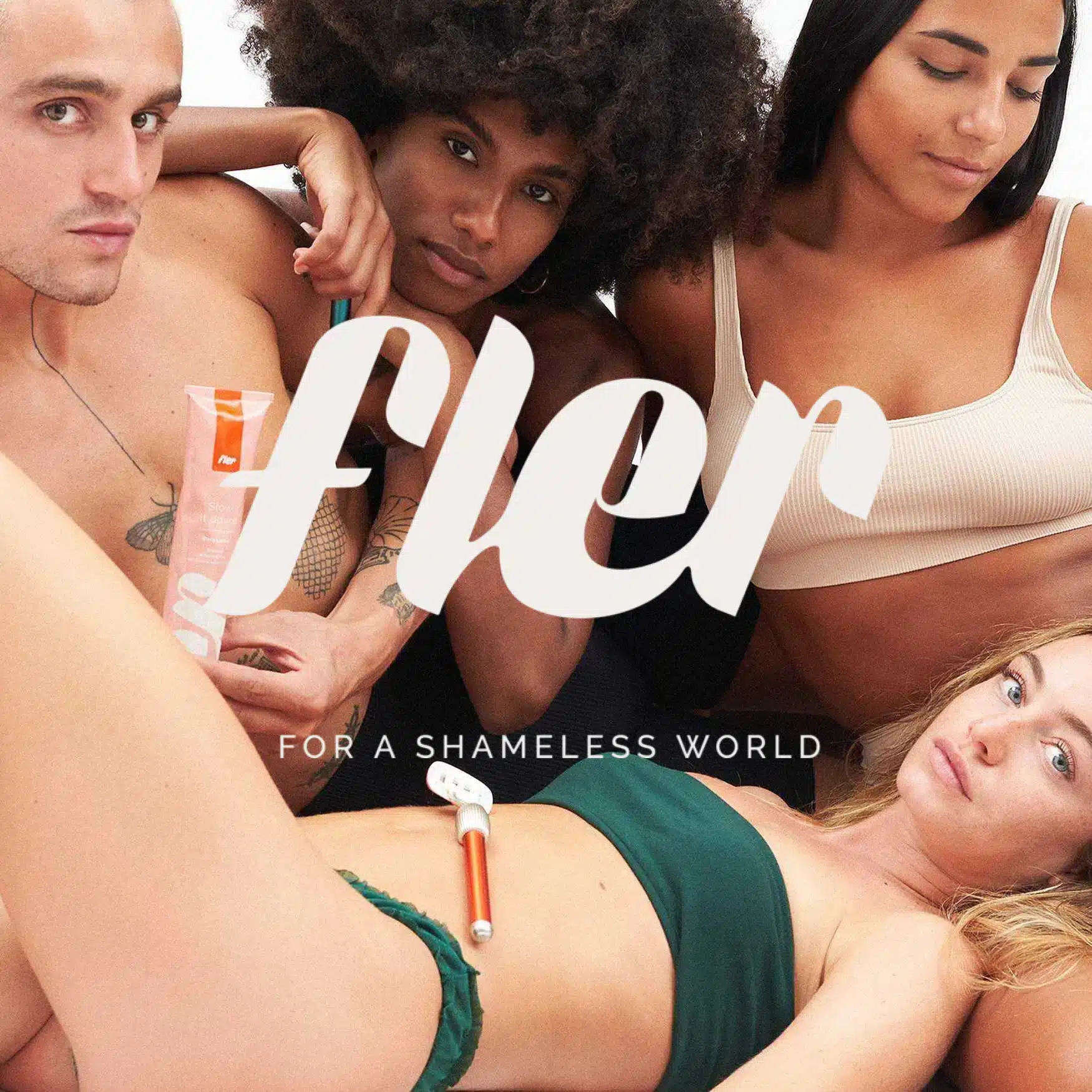 Foto di ragazze in bikini con rasoio e logo Fler
